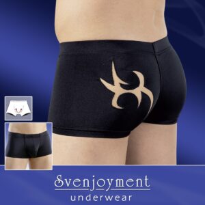 BOXER IN TESSUTO NERO CON RITAGLIO TRIBALE - immagine 4