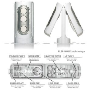 MASTURBATORE TENGA "FLIP HOLE" BIANCO - immagine 3