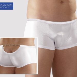 BOXER BIANCO EFFETTO GLITTER LUCIDO CON CATENINA - immagine 5