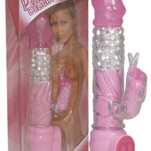 VIBRATORE CON PERLE MASSAGGIANTI E STIMOLATORE CLITORIDE "PEARL DELIGHT BUNNY" - immagine 1