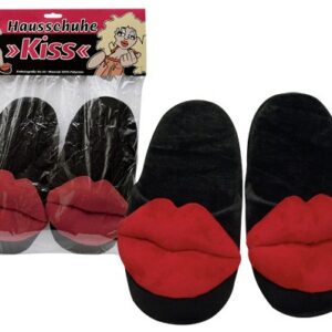 PANTOFOLE CON BACIO "SLIPPER KISS" NERE - immagine 1