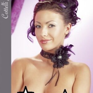 COLLANA IN PIZZO CON RICAMO FLOREALE E PERLINE - immagine 3