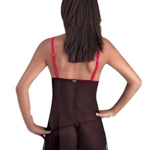 BABY DOLL E PERIZOMA CON INSERTI IN PIZZO FLOREALI - immagine 8