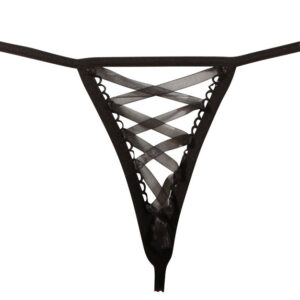 PERIZOMA IN PIZZO CON APERTURA E RICAMI FLOREALI - immagine 5