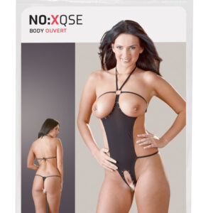 BODY NERO CON DECORAZIONI DI STRASS E APERTURA SULL'INGUINE - TAGLIA UNICA - immagine 7