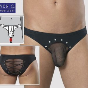 SLIP UOMO IN TESSUTO NERO CON TRASPARENZE ED EFFETTO PUSH UP - immagine 9