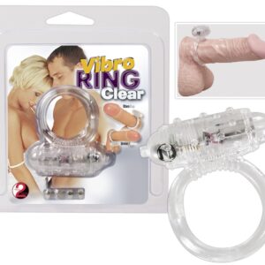 ANELLO FALLICO VIBRANTE IN SILICONE "VIBRO RING" TRASPARENTE - immagine 1