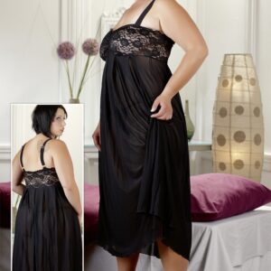 VESTE DA CAMERA NERA CON COPPE IN PIZZO - immagine 4