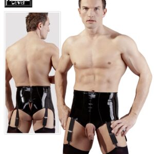 BOXER UOMO VITA ALTA IN LATEX CON APERTURA E REGGICALZE - immagine 3