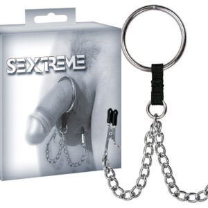 ANELLO FALLICO CON PINZE PER TESTICOLI - immagine 1