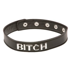 COLLARE IN PELLE X-PLAY "BITCH" NERO - immagine 1