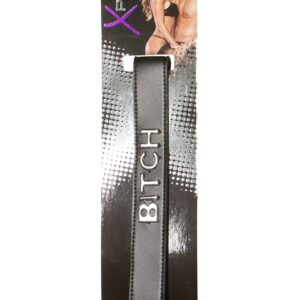 COLLARE IN PELLE X-PLAY "BITCH" NERO - immagine 3