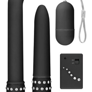 SET VIBRATORI + OVULO WIRELESS "DIAMOND" NERO - immagine 1