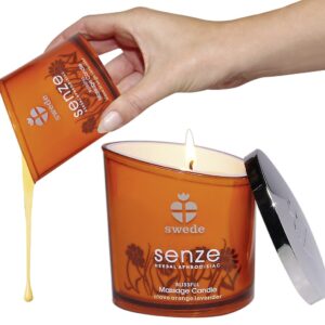 CANDELA DA MASSAGGIO GAROFANO ARANCIO E LAVANDA "SENZE" - immagine 1