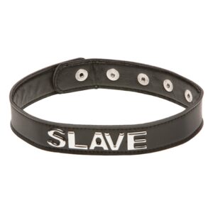 COLLARE IN PELLE X-PLAY "SLAVE" NERO - immagine 1