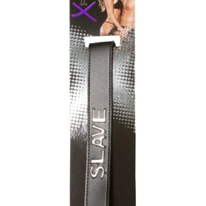 COLLARE IN PELLE X-PLAY "SLAVE" NERO - immagine 3