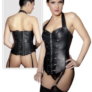 CORSETTO VITTORIANO IN PELLE NERA - immagine 4