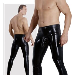 PANTALONI IN LATEX NERO CON GUAINA FALLICA - immagine 8