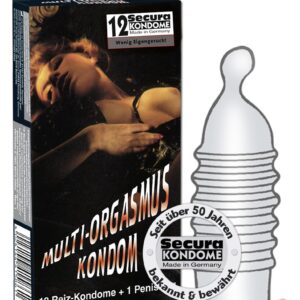 PROFILATTICI STIMOLANTI E ANELLO FALLICO SECURA "MULTI-ORGASMUS" - 12 PEZZI - immagine 1