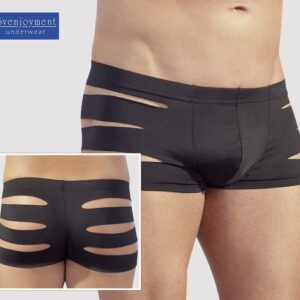 BOXER IN TESSUTO NERO CON TAGLI LATERALI - immagine 3