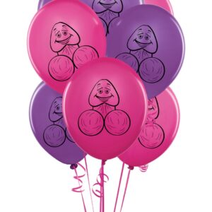 8 PALLONCINI CON DISEGNO PENE "PECKER" - immagine 1