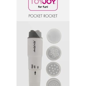 STIMOLATORE CLITORIDEO CON TESTINE INTERCAMBIABILI "POCKET ROCKET" - immagine 3