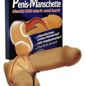COLLARE CON ANELLO FALLICO IN LATTICE "PENIS-MANSCHETTE" CARNE - immagine 1