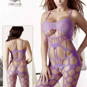 BODYSTOCKING LILLA CON FASCIA TRASPARENTE SUL SENO - TAGLIA UNICA - immagine 1