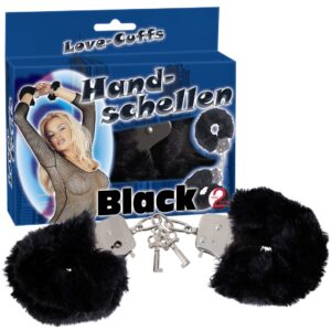 MANETTE IN METALLO RIVESTITE IN PELUCHE "LOVE-CUFFS" NERO - immagine 1