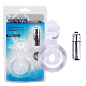 ANELLO FALLICO VIBRANTE CON STIMOLAZIONE CLITORIDE "THE TONGUE" - immagine 3