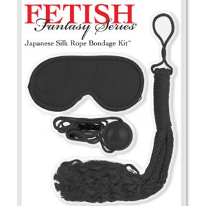 KIT BONDAGE FETISH FANTASY "JAPANESE SILK ROPE" NERO - immagine 3