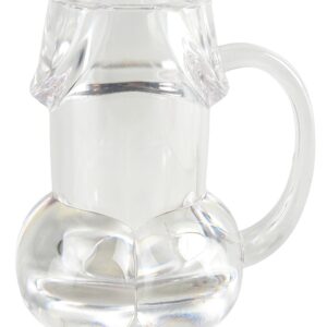 BICCHIERE DA BIRRA TRASPARENTE A FORMA DI PENE - immagine 1