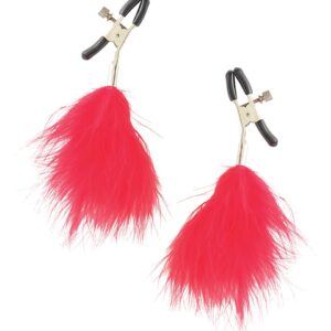 PINZE PER CAPEZZOLI CON PIUME ROSSE FETISH FANTASY "NIPPLE CLAMPS" - immagine 1