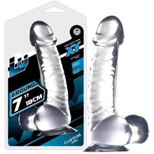 FALLO REALISTICO TRASPARENTE CON BASE A VENTOSA "LUXY 7" - 18 CM - immagine 1