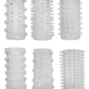 SET 6 GUAINE FALLICHE CON RILIEVI STIMOLANTI DIFFERENTI - immagine 3