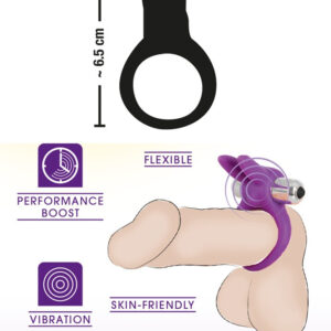 ANELLO FALLICO CON VIBRATORE PER CLITORIDE "RABBIT" - immagine 7