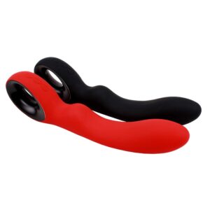 VIBRATORE IN PURO SILICONE "ROYAL SCEPTER CAROLINE" NERO - immagine 1