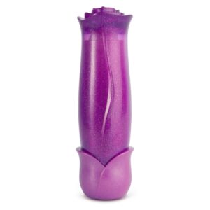 MINI VIBRATORE A FORMA DI ROSSETTO CON ROSA "BLOOMING ROSE" VIOLA - immagine 4