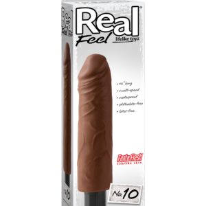 VIBRATORE REALISTICO "REAL FEEL LIFELIKE 10" BROWN - 25 CM - immagine 4