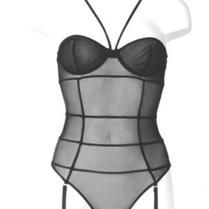 BODY TRASPARENTE CON REGGICALZE COLLEZIONE "VILLA BEL AMI" - immagine 3