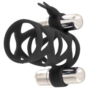 SET 2 GUAINE FALLICHE UNA CON DOPPIO VIBRATORE E STIMOLATORE CLITORIDE - immagine 3