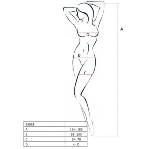 BODYSTOCKING PASSION WOMAN "BS038" ROSSO - TAGLIA UNICA - immagine 3
