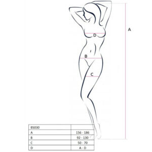 BODYSTOCKING PASSION WOMAN "BS030" BIANCO - TAGLIA UNICA - immagine 3
