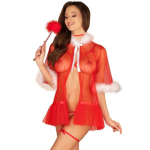 SPOLVERINO NATALIZIO OBSESSIVE "SANTASIA DOWN" ROSSO - TAGLIA UNICA - immagine 1