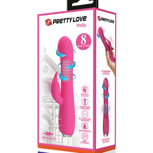 VIBRATORE RABBIT CON ROTAZIONE - PRETTY LOVE MOLLY - PINK - immagine 1