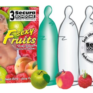 PROFILATTICI AROMATIZZATI E COLORATI SECURA "SEXY FRUITS" - 3 PEZZI - immagine 1
