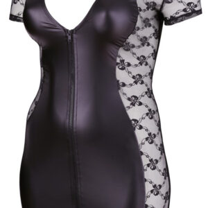 MINI ABITO SEXY PIZZO LATERALE - COLORE NERO - COTTELLI CURVES - immagine 5