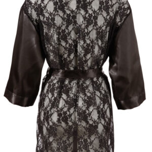 KIMONO CORTO IN RASO VELLUTATO E PIZZO FLOREALE "COTTELLI LINGERIE" - immagine 5