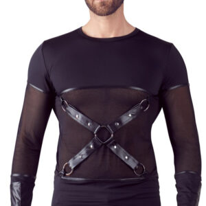 T-SHIRT UOMO STRETCHY MANICHE LUNGHE "NEK" COLORE NERO - immagine 3