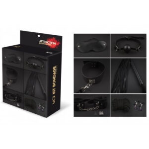 KIT BDSM 7 PEZZI "ATTRACTION TOYS" COLORE: NERO - immagine 1